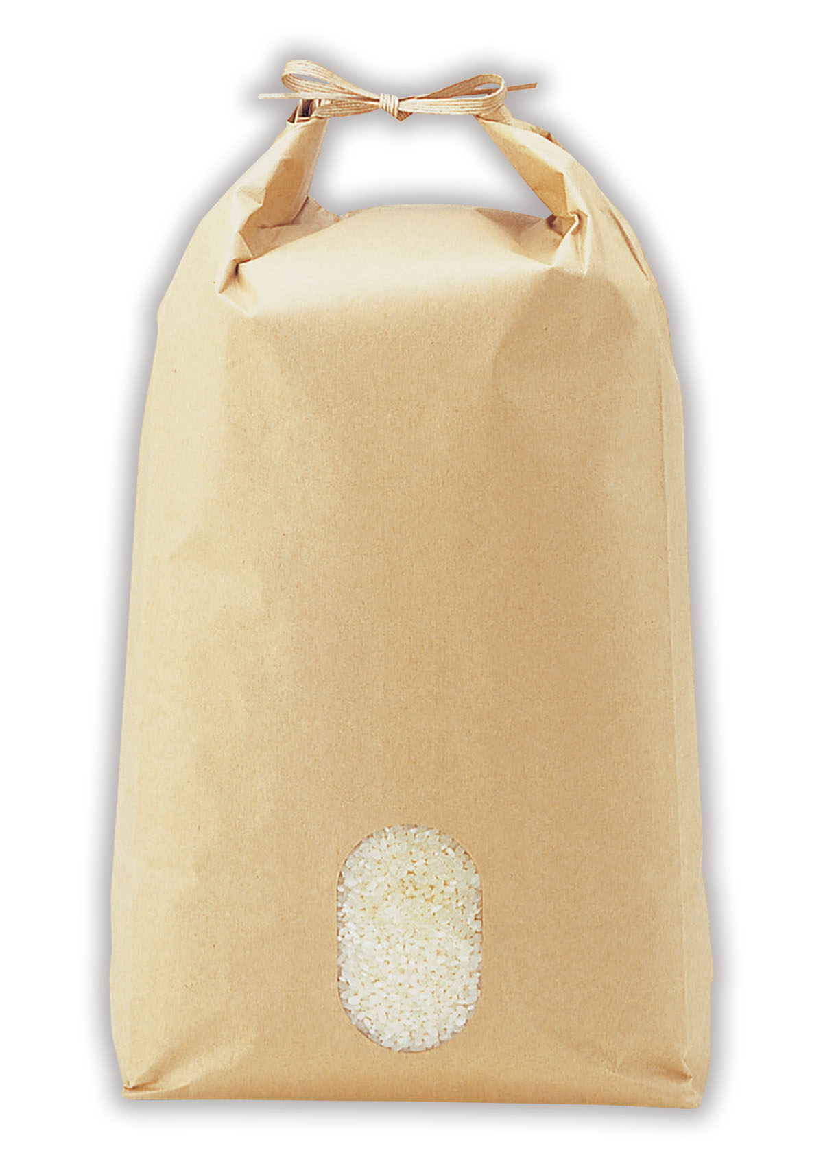 新品✻5㎏用米袋　わら模様　高級和紙　窓付✻190枚 米袋 紙袋 紐付クラフト 白（晒し加工）窓あり 5kg用 100枚