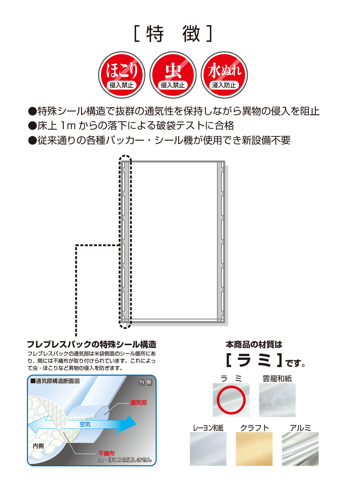 独特な 米袋 ラミ フレブレス ひのひかり 太陽のチカラ 10kg用 1ケース 500枚入 MN-0039