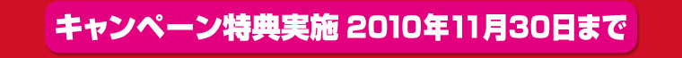 キャンペーン特典実施 2010年11月30日まで